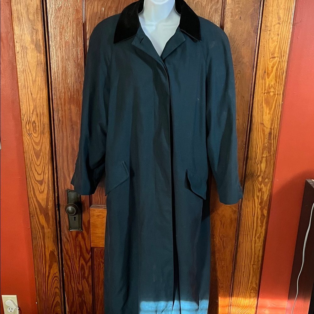 Vintage Anne Klein II Women's Dark Green Coat with removable lining sz 10